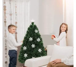 COSTWAY Sapin Et Accessoire^ Sapin De Noël Artificiel Led 120 Cm Avec Lumieres Led