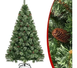 COSTWAY Sapin Et Accessoire^ Sapin De Noël Artificiel Charniere En Aiguilles De Pin De 180 Cm, Pour Maison Ou Bureau