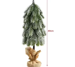 COSTWAY Sapin Et Accessoire^ Sapin De Noël Artificiel De Table 49 Cm Miniature Avec Branches En Pe Couvert De Neige Support