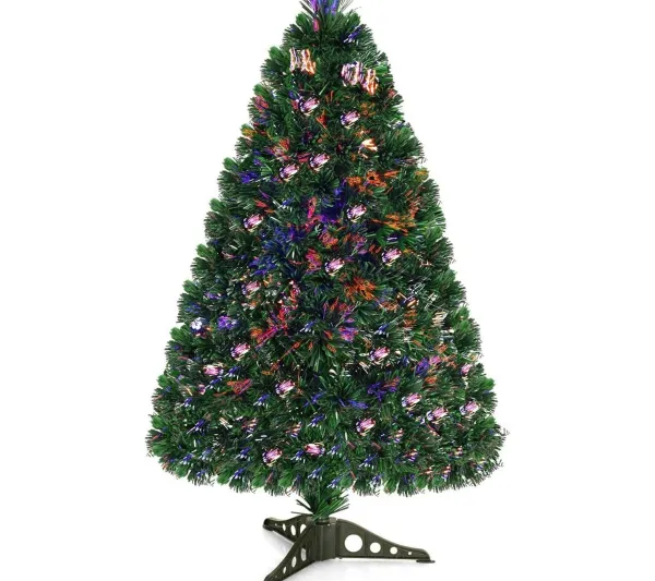 COSTWAY Sapin Et Accessoire^ Sapin De Noël Artificiel Lumieres Led 150 Cm Arbre De Noël Avec Pied En Plastique Materiau Pvc