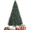 COSTWAY Sapin Et Accessoire^ Sapin De Noël 225Cm Pre-Décore Avec 1400 Pointes Blanches Des Feuilles D'Aiguilles Etoffee 89 Pommes