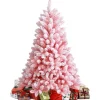 COSTWAY Sapin Et Accessoire^ Sapin De Noël Floque Artificiel 150 Cm Avec 680 Rameaux Pvc Support Metallique Pliable Couleur