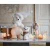 Online * Décoration A Poser H19 Cm Ours Echarpe Blanc