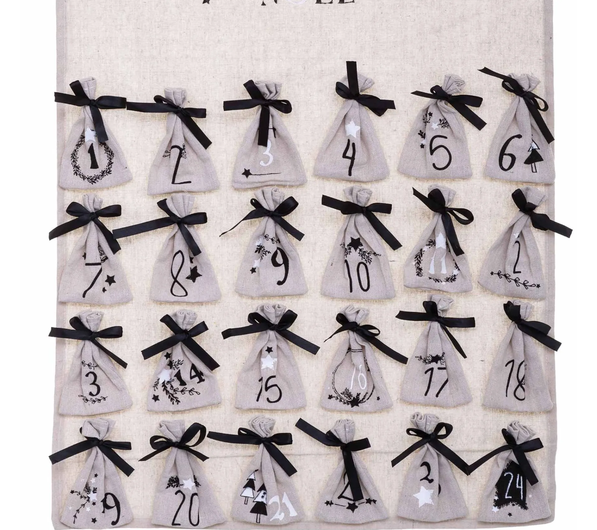 Outlet * Décoration De Noël Calendrier "Hors Piste" 65Cm Blanc