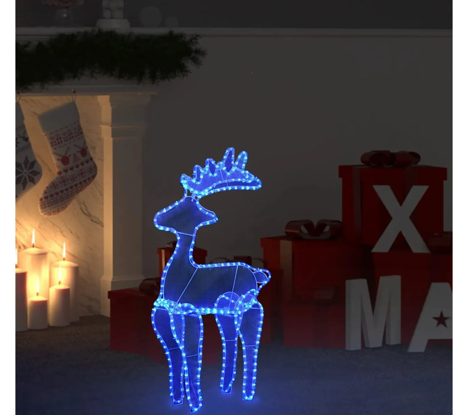 Best * Décoration De Noël De Renne Avec Maille 306 Led 60X24X89 Cm