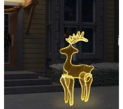 Online * Décoration De Noël De Renne Avec Maille 306 Led 60X24X89 Cm