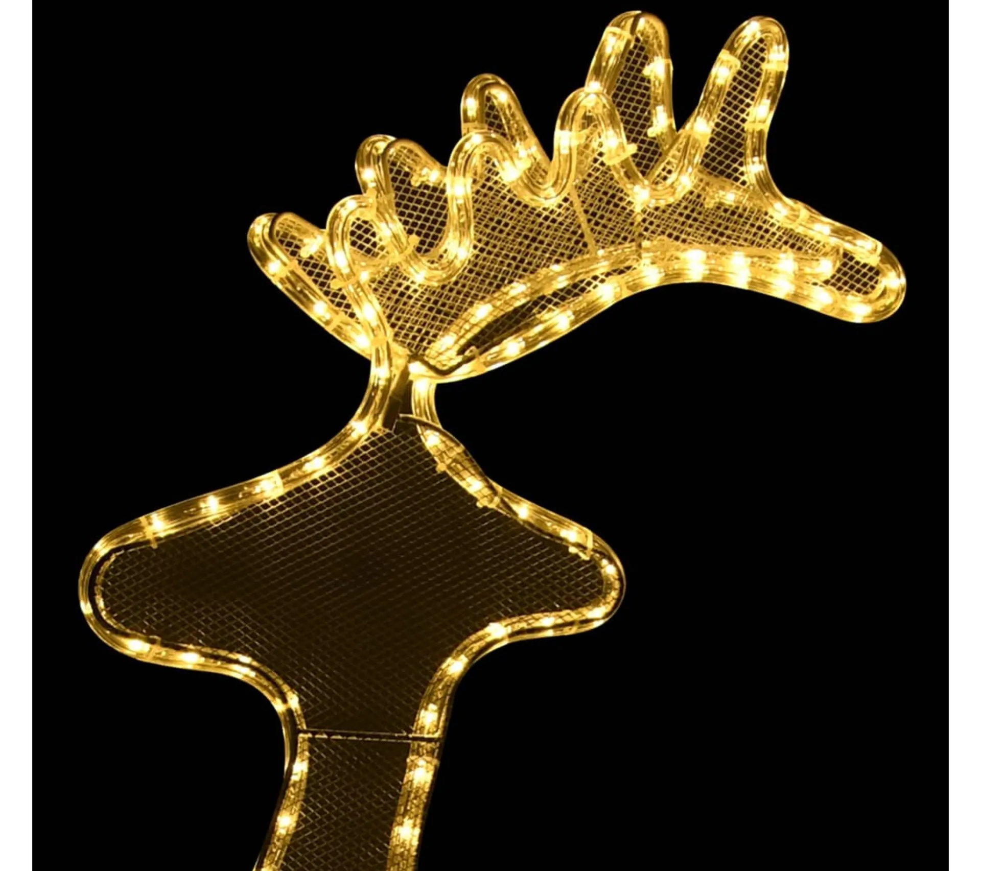 Online * Décoration De Noël De Renne Avec Maille 306 Led 60X24X89 Cm