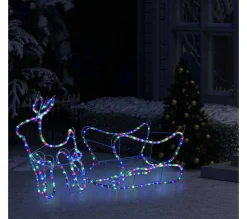 Online * Décoration De Noël D'Exterieur Renne Et Traineau 252 Led