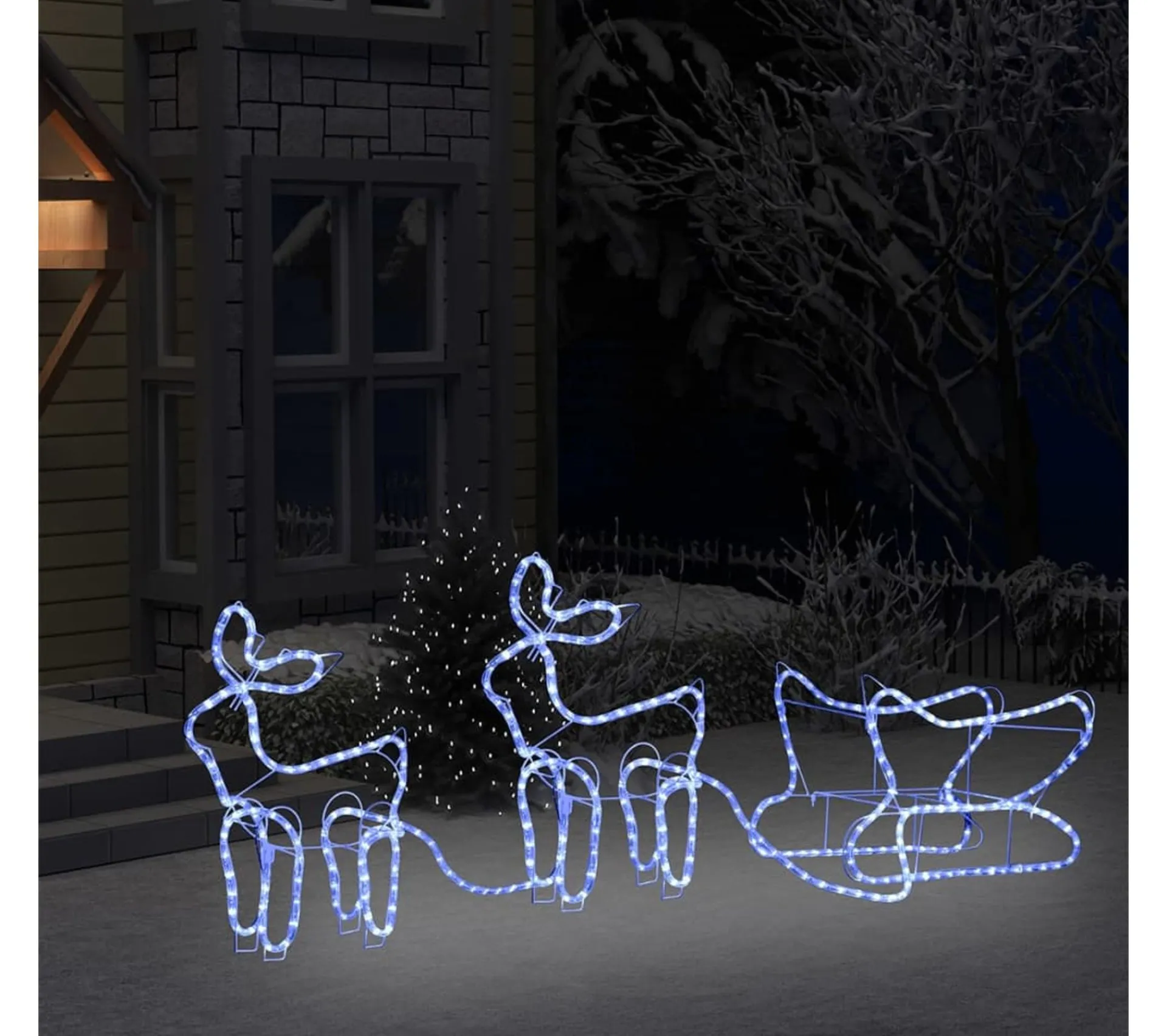 Online * Décoration De Noël D'Exterieur Renne Et Traineau 576 Led