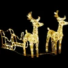 Best Sale * Décoration De Noël Rennes Et Traineau 160 Led 130 Cm Acrylique