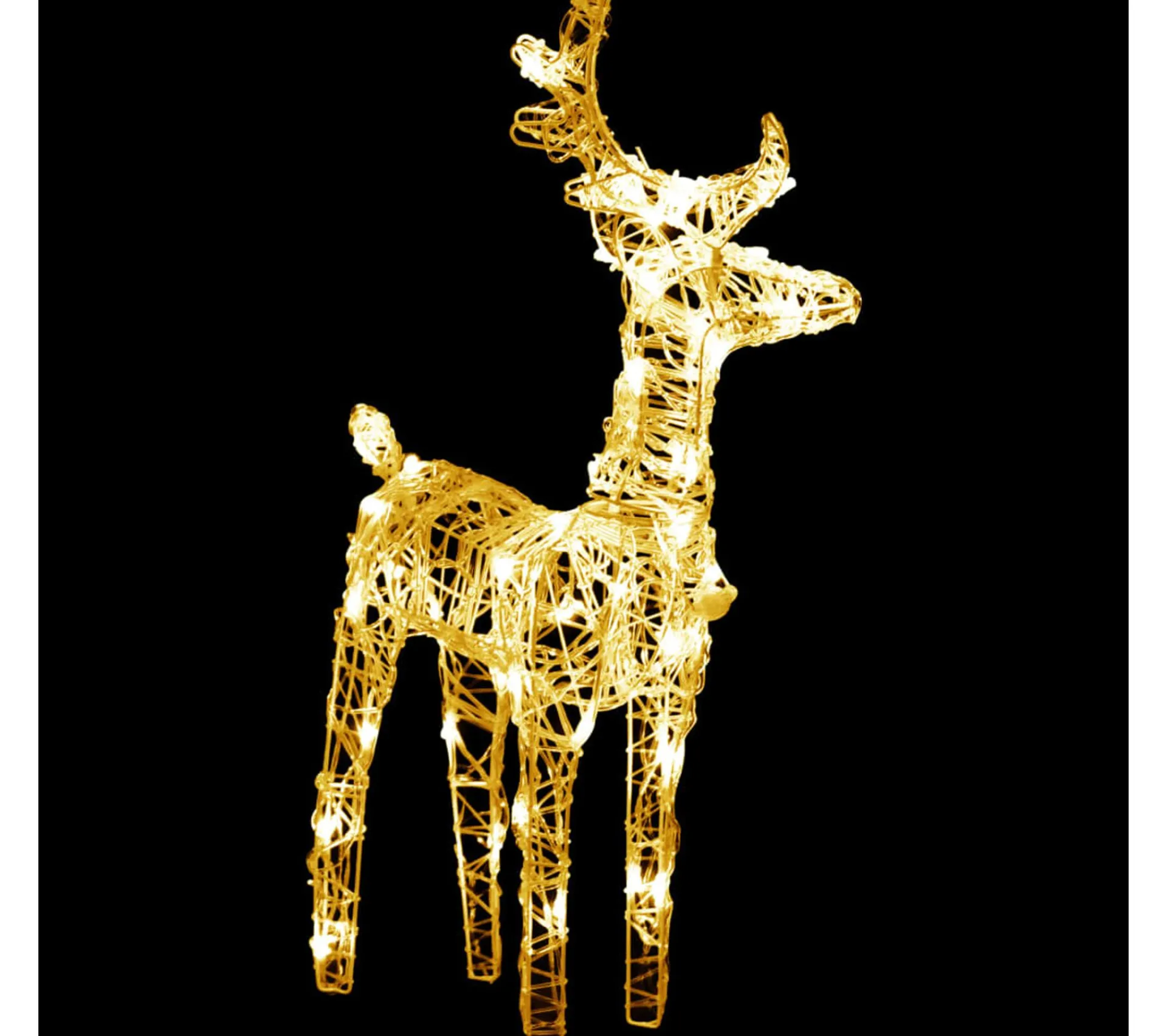 Best Sale * Décoration De Noël Rennes Et Traineau 160 Led 130 Cm Acrylique