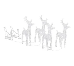 Best Sale * Décoration De Noël Rennes Et Traineau 240 Led Acrylique