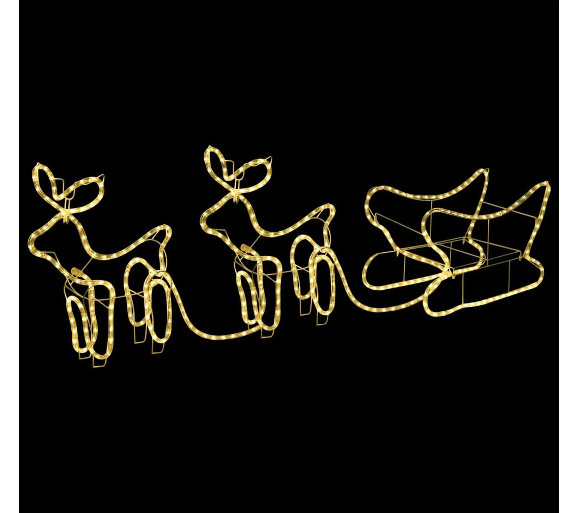 Flash Sale * Décoration De Noël Rennes Et Traineau 576 Led Exterieur