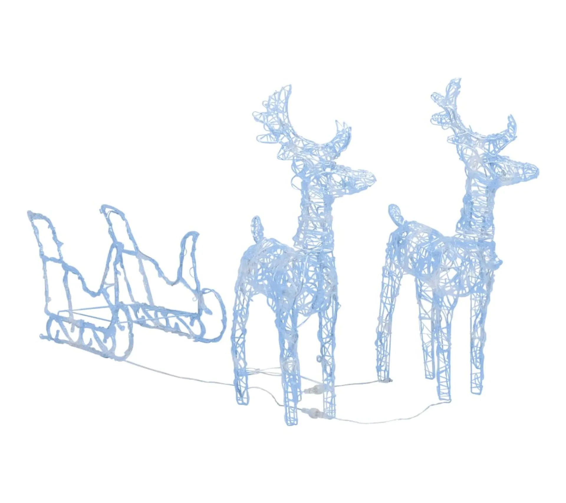 Online * Décoration De Noël Rennes Et Traineau 160 Led 130 Cm Acrylique