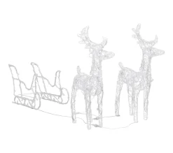 Online * Décoration De Noël Rennes Et Traineau 160 Led 130 Cm Acrylique