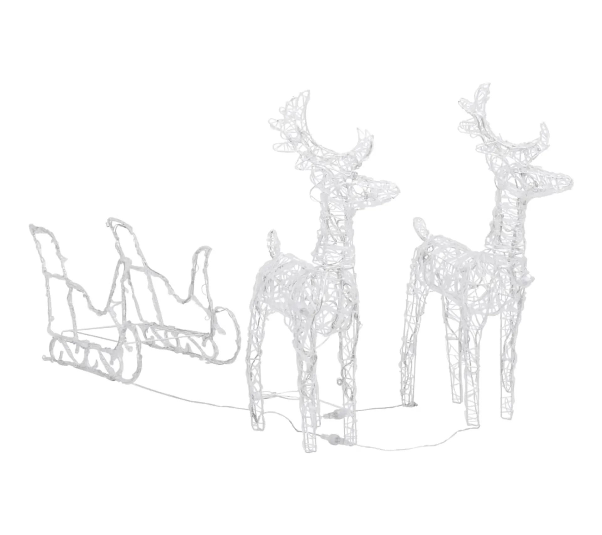 Online * Décoration De Noël Rennes Et Traineau 160 Led 130 Cm Acrylique