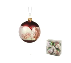 DOUCEUR D'INTERIEUR Guirlande Et Boule De Sapin^Douceur D'Interieur 4 Boules Pere Noël Rouge