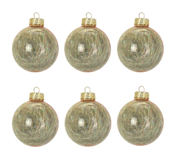 DOUCEUR D'INTERIEUR Guirlande Et Boule De Sapin^Douceur D'Interieur 6 Boules De Noël Cheveux D'Anges Or