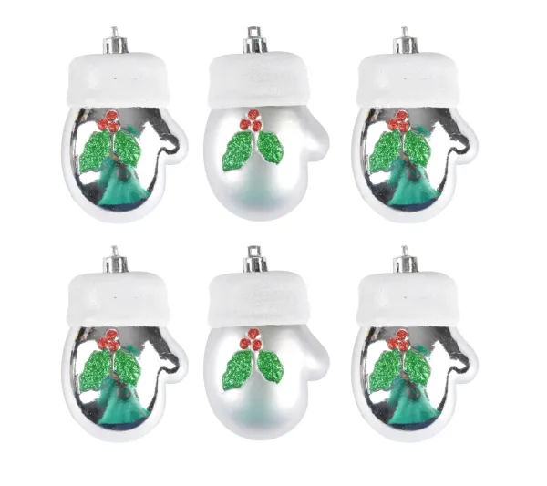 DOUCEUR D'INTERIEUR Guirlande Et Boule De Sapin^Douceur D'Interieur 6 Boules De Noël Gants Décores Argent