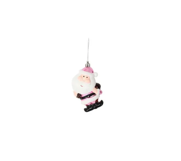 DOUCEUR D'INTERIEUR Guirlande Et Boule De Sapin^Douceur D'Interieur 2 Suspensions Pere Noël Et Sa Hotte Rose