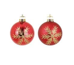 DOUCEUR D'INTERIEUR Guirlande Et Boule De Sapin^Douceur D'Interieur Kit De 7 Boules Rouge Flocon