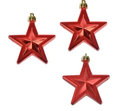 DOUCEUR D'INTERIEUR Guirlande Et Boule De Sapin^Douceur D'Interieur Set De 3 Suspensions Etoiles Rouge