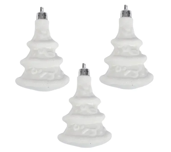 DOUCEUR D'INTERIEUR Guirlande Et Boule De Sapin^Douceur D'Interieur Set De 3 Suspensions Sapins Blanc