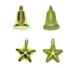 DOUCEUR D'INTERIEUR Guirlande Et Boule De Sapin^Douceur D'Interieur Set De 4 Décorations De Noël Cloches Et Etoiles Vert