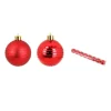 DOUCEUR D'INTERIEUR Guirlande Et Boule De Sapin^Douceur D'Interieur Set De 8 Boules De Noël Décor Rayures Rouge