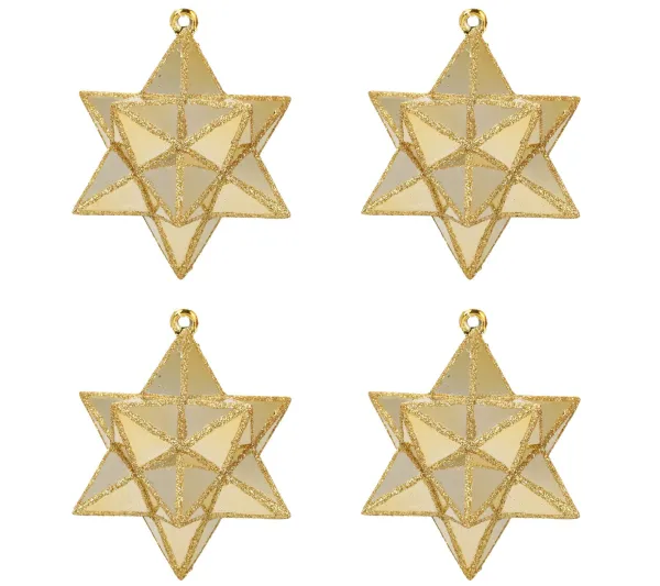 DOUCEUR D'INTERIEUR Guirlande Et Boule De Sapin^Douceur D'Interieur Set De 4 Etoiles De Noël Dore