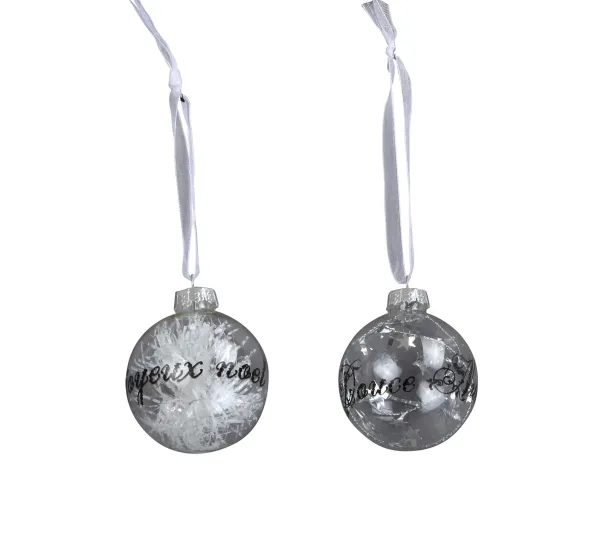 DOUCEUR D'INTERIEUR Guirlande Et Boule De Sapin^Douceur D'Interieur Set De Deux Boules Joyeux Noël Argente