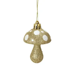 DOUCEUR D'INTERIEUR Guirlande Et Boule De Sapin^Douceur D'Interieur Set De 4 Suspensions Champignon De Noël Or
