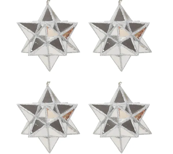 DOUCEUR D'INTERIEUR Guirlande Et Boule De Sapin^Douceur D'Interieur Set De 4 Etoiles De Noël Argent