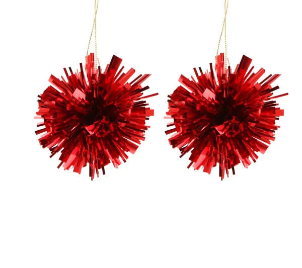 DOUCEUR D'INTERIEUR Guirlande Et Boule De Sapin^Douceur D'Interieur Set De 2 Pompons De Noël Rouge