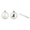 DOUCEUR D'INTERIEUR Guirlande Et Boule De Sapin^Douceur D'Interieur Set De 8 Boules De Noël Décor Raye Argent