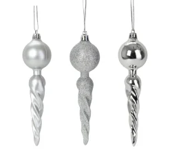 DOUCEUR D'INTERIEUR Guirlande Et Boule De Sapin^Douceur D'Interieur Set De 3 Suspensions Torsadees De Noël Argent