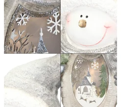 Fashion ECD GERMANY Bonhomme De Neige Déco Led Figurine De Décoration Pour Noël Ornement De Table