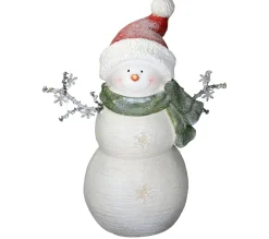 New ECD GERMANY Bonhomme De Neige Figurine 12 Led Décoration D'Hiver A Led Blanc Chaud 57 Cm