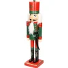 Fashion ECD GERMANY Casse-Noisette Soldat En Bois Décoration De Noël Traditionnel Chapeau Rouge 38Cm