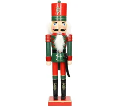 Fashion ECD GERMANY Casse-Noisette Soldat En Bois Décoration De Noël Traditionnel Chapeau Rouge 38Cm