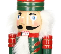 Fashion ECD GERMANY Casse-Noisette Soldat En Bois Décoration De Noël Traditionnel Chapeau Rouge 38Cm