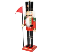 Discount ECD GERMANY Casse-Noisette Soldat En Bois Décoration De Noël Traditionnel Chapeau Noir 38 Cm