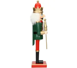 Clearance ECD GERMANY Casse-Noisette Soldat Bois Décoration De Noël Traditionnel Couronne Rouge 38 Cm