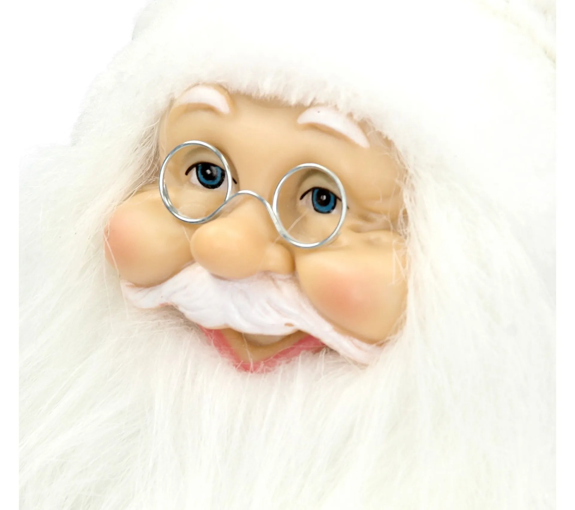 Flash Sale ECD GERMANY Décoration Pere Noël Figurine Statue Poupee De Collection Santa Claus Blanc 37Cm