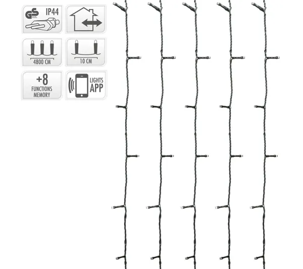 ECD GERMANY Guirlande Et Boule De Sapin^ Guirlande Lumineuse Pour Arbre Noël 480 Led Blanc Chaud 48M Interieur/Exterieur