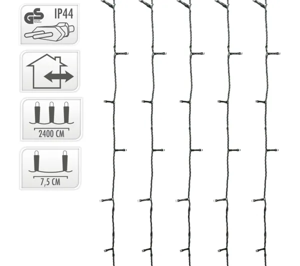ECD GERMANY Guirlande Et Boule De Sapin^ Guirlande Lumineuse De Noël 320 Led Déco Blanc Chaud Ip44 Interieur/Exterieur