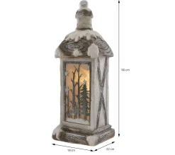Fashion ECD GERMANY Lanterne A Led De Noël Lumiere Blanc Chaud Décoration D'Hiver Pour Maison 60 Cm