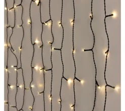 ECD GERMANY Guirlande Et Boule De Sapin^ Rideau Pendant Lumineux De Noël 400 Led Blanc Chaud Ip44 3M Interieur/Exterieur