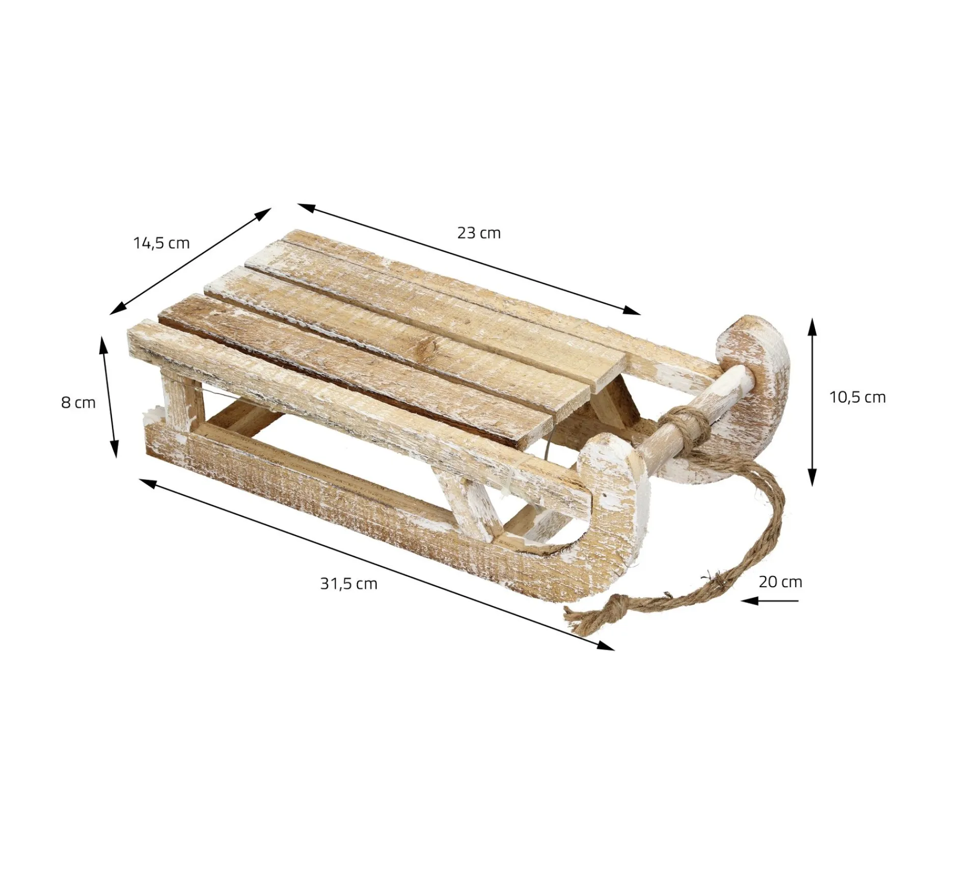 Online ECD GERMANY Traineau Décoratif Avec 25 Led Décoration De Noël En Bois Naturel Marron 31,5 Cm