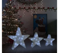 Cheap * Etoile De Décoration De Noël 3Pcs Blanc Led Exterieur Interieur